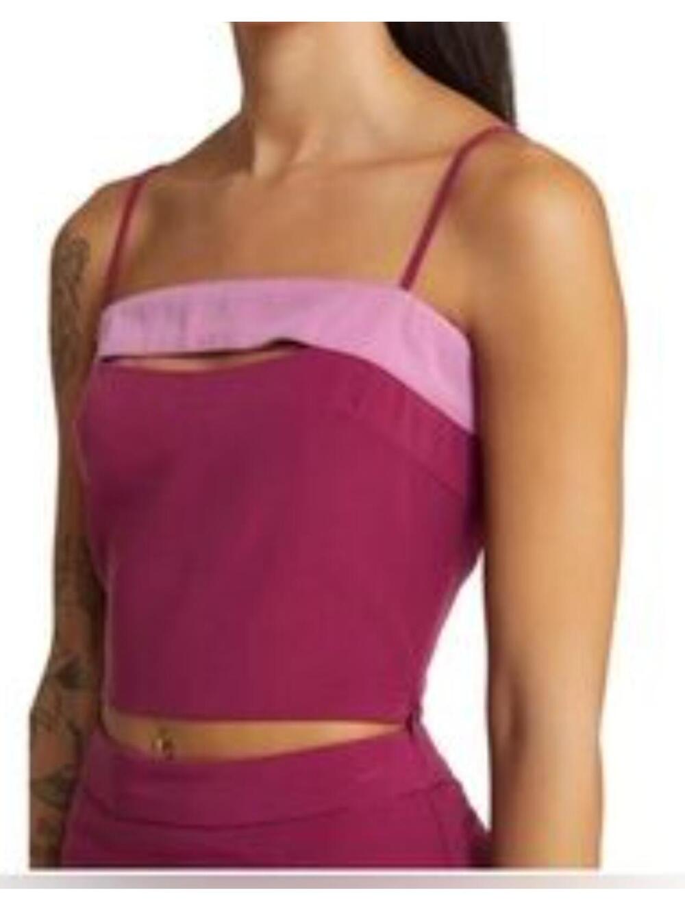 YLLW the label purple cut out tank top sz M NWT
